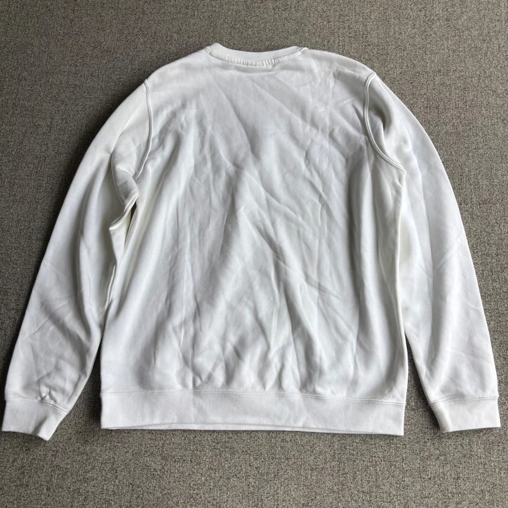 North Carolina Nike Sweatshirt Mens M White NCAA Basketball Tar Heels Crewneck